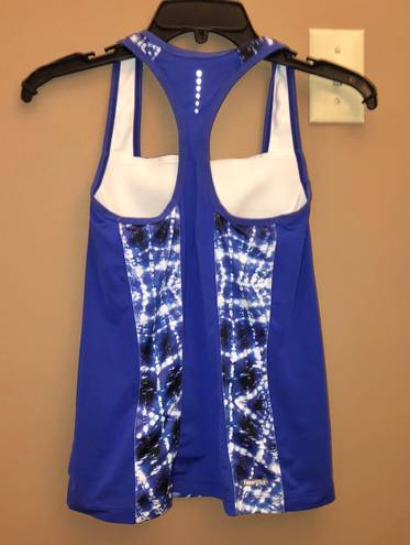 The North Face  Racerback Space Polkadot Athletic Tank Top Blue XS