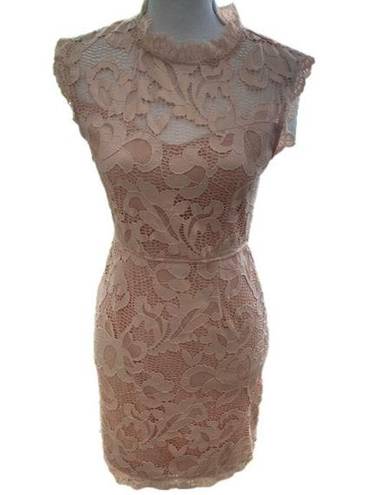 Sans Souci  Lace Short sleeve beige Dress Coquette Girl Wedding Guest