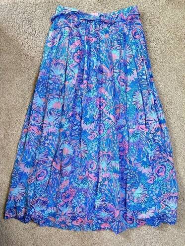 Talbots  Paisley Pastel Colors Flowing Floral Maxi Voile Skirt