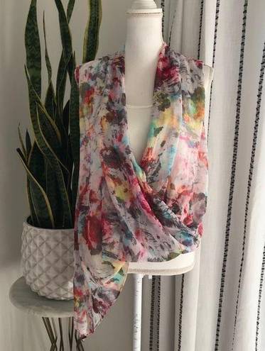 Karen Kane 💛 Watercolor Asymmetrical Sleeveless L