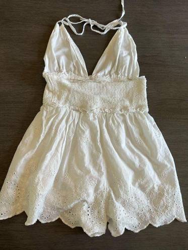 Urban Outfitters White Eyelet Halter Romper