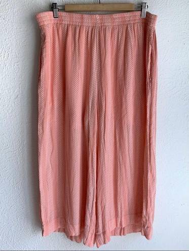 Anthropologie  Maeve Nell Wide Leg Crop Culottes Pink Sz Large