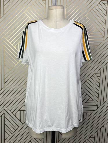 n:philanthropy  Verbena Stripe Shoulder T-Shirt in White Size US Medium