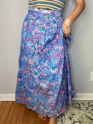 Talbots  Paisley Pastel Colors Flowing Floral Maxi Voile Skirt