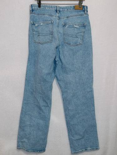 American Eagle Light Wash Stretch High Rise Curvy 90s Straight Leg Jeans