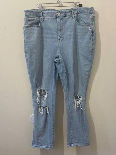 Good American  x Zara Jeans Womens Plus Sz 18 Classis Slim Ripped High Rise Denim