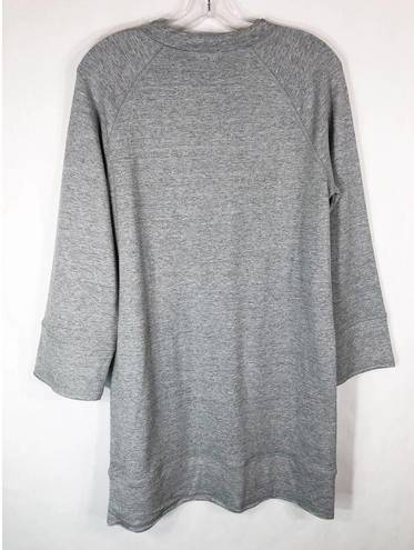 Garnet Hill  Small Dress Jersey Knit Gray Sweater Tunic Pockets Crew Mini 303