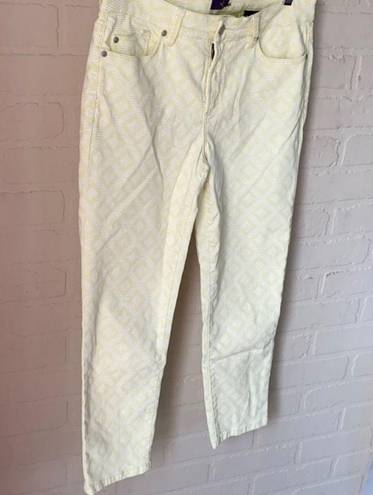 NYDJ  yellow jeans‎ 10 petite ankle patterned stretch cotton