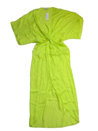 Young Fabulous and Broke NWT  YFB Siren Maxi in Zest Yellow Satin Hi-Lo Dress S