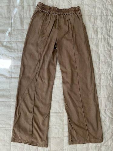 Young Fabulous and Broke  100% Tencel Light Brown Wide Leg Pants - Small