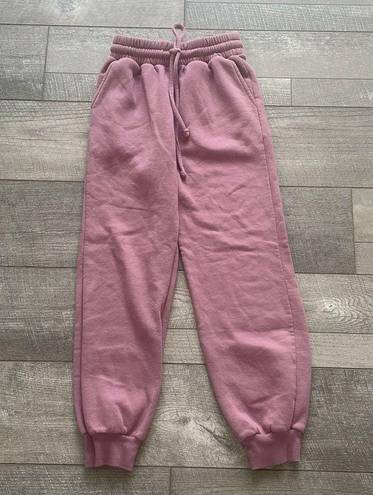 Zenana Outfitters Size XS Dusty Pink High-Waisted Jogger Sweatpants