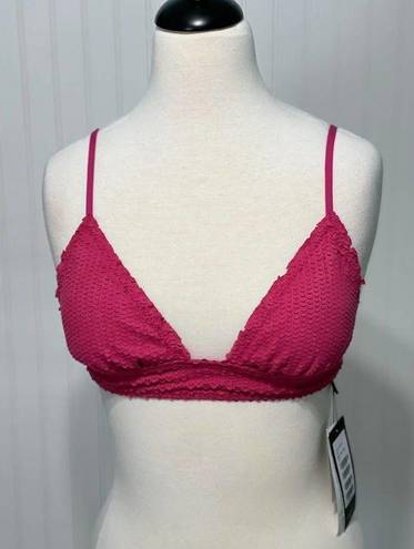 Vix Paula Hermanny  Scales Helen Laser Cut Triangle Bikini Top Swim Pink Large