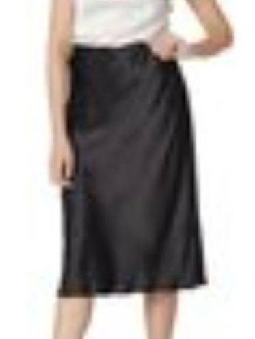 Tiana B NWT .  Women's Black Satin Midi Skirt Size Small