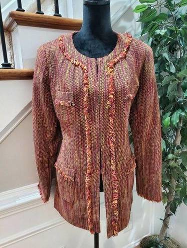 Chadwick's  Women's Multicolor Acrylic Long Sleeve Casual Jacket Blazer Size 14