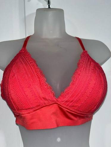 Marilyn Monroe  Collection Bra Size Large Coral Red PolyestSpandex Lace Smoothing