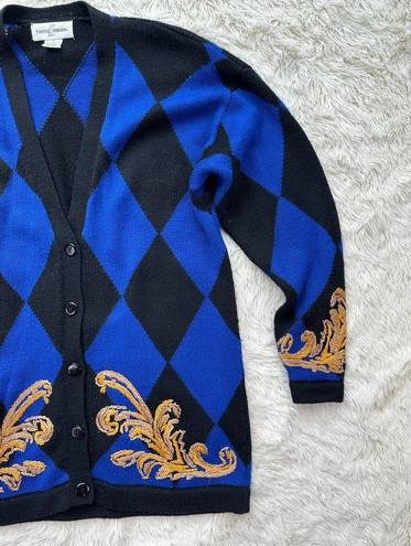 Black Diamond Vintage Blue and  Cardigan Sweater