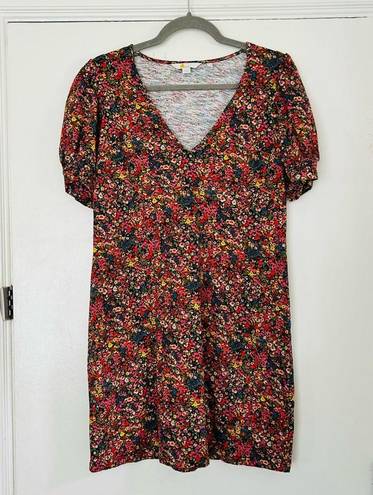 Petal Boden V Neck Jersey Mini Dress Gardenia Floral  8R