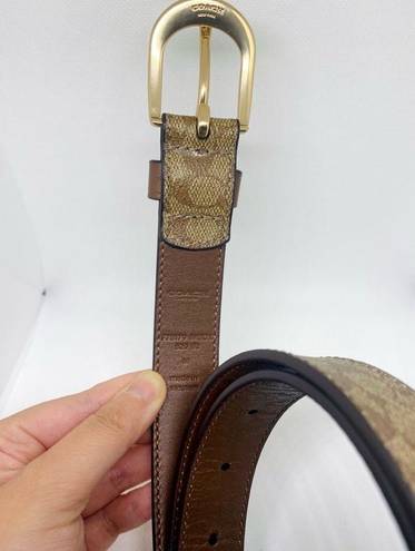 Coach NWOT  Canvas Leather Belt With Classic Signature Logo large size