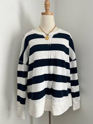 Blue & White Striped Crewneck Pullover Size XL