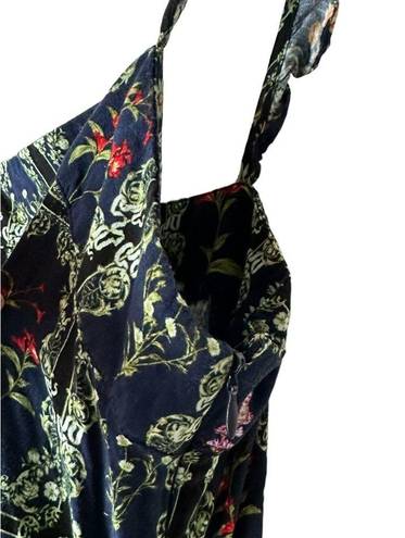 Agua Bendita  Target Mini Dress Navy Floral Flutter Strappy Sleeve Size Medium