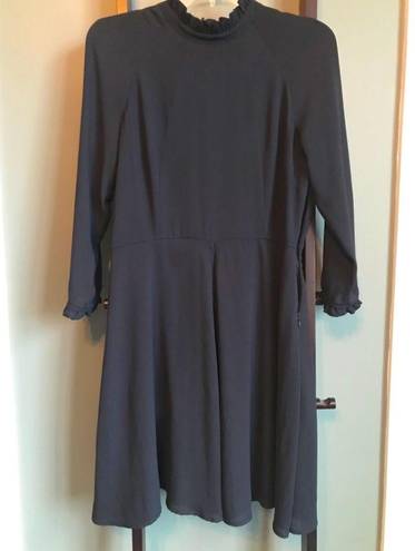 Chelsea28 Designer Black Long Sleeve Dress Mock Turtleneck Sz Small