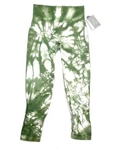 DKNY  Sport Women's Tie-Dye Sage Green Workout Gym Yoga Leggings Large