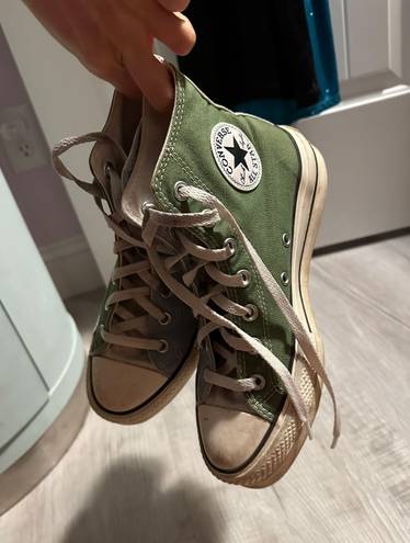 Converse blue and green high top