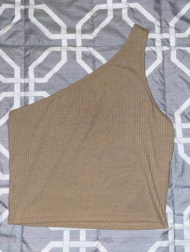 brown one shoulder top Tan Size M