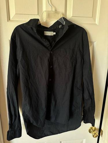 Vince  black cotton button down shirt long sleeve - size small