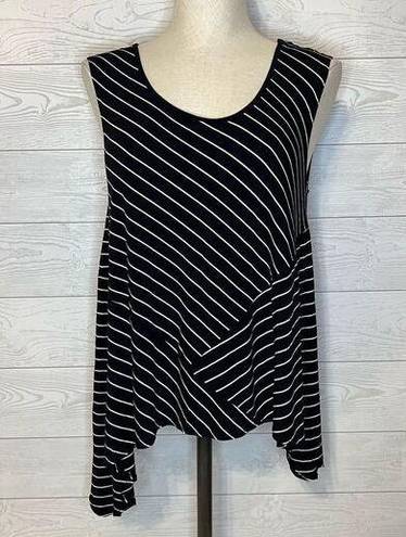 DKNY  Jeans black & white striped geometric tank top Size Medium