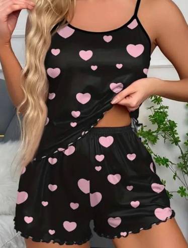 Boutique Black and Pink, Heart, Pajama Set