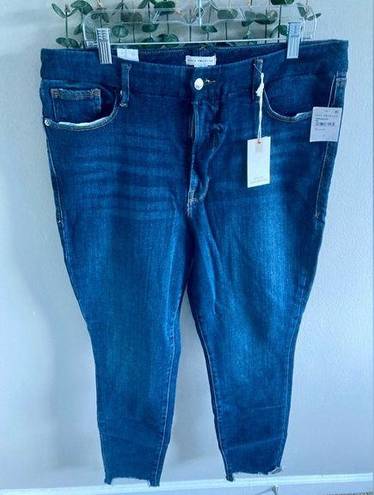 Good American  High Rise Skinny the good waist dark wash jeans