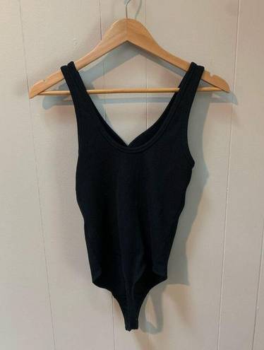 Abercrombie & Fitch Abercrombie snap down ribbed black bodysuit medium