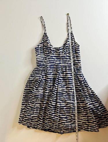 JACK  Blue and White Striped V-Neck Spaghetti Strap Cotton Sundress Size Medium