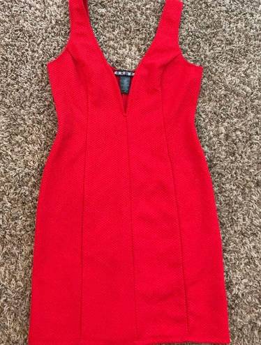 Paper Dolls Paper Doll red deep v neck dress