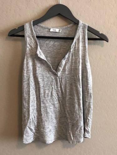 Vince 𝅺 SPLIT NECK RACER BACK LINEN TANK TOP