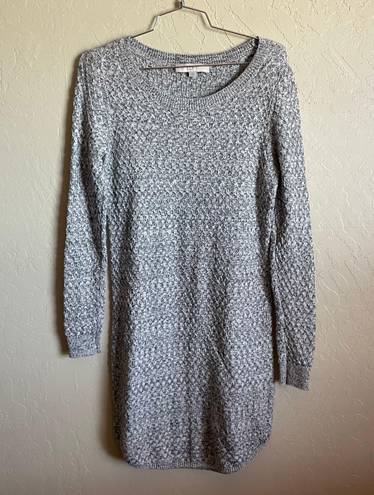 The Loft  Grey Long Sleeve Crew Neck Mini Dress Sweater Dress