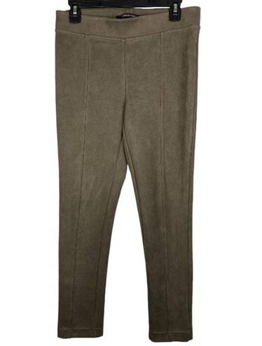 Andrew Marc  Womens Fitted Faux Suede Taupe Pull On Ankle Pants Size Small