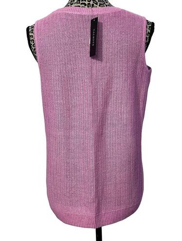 Talbots  Pink Sleeveless Linen Knit Sweater Vest Plus Size Petite XP NWT