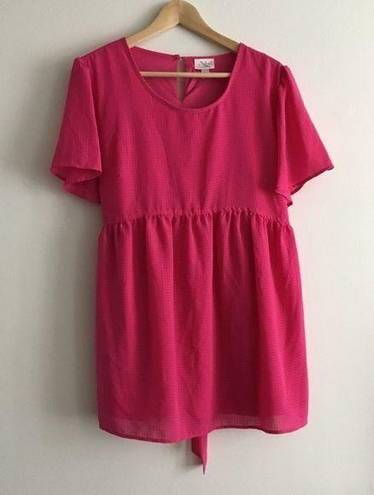 Isabel Maternity 3/$15 -  Crewneck Short‎ Sleeves Dress Belt Pink Womens S…