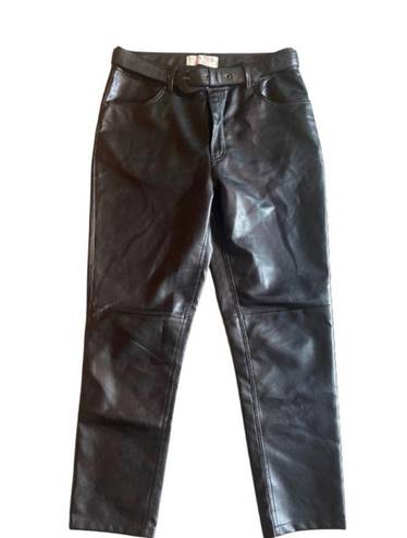 We The Free Vegan Leather Belted Pants, 28 R, Black