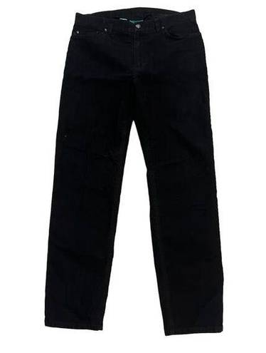 Krass&co Lauren Jeans  Ralph Lauren Women's Black Corduroy Pants Size 10 Straight Leg