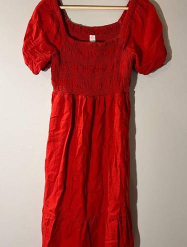 Isabel Maternity  Smocked Red Dress size Medium