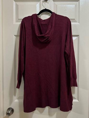 Cyrus Women’s  side slit hooded sweatshirt maroon pullover hoodie size 2X