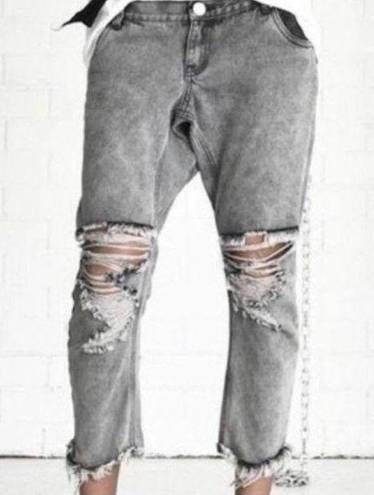 One Teaspoon  Lonely Boys Distressed Gray Women boy friend Jean 26