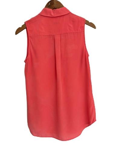 Equipment Women’s Coral Sleeveless Slim Signature Button Down Silk Shirt XS