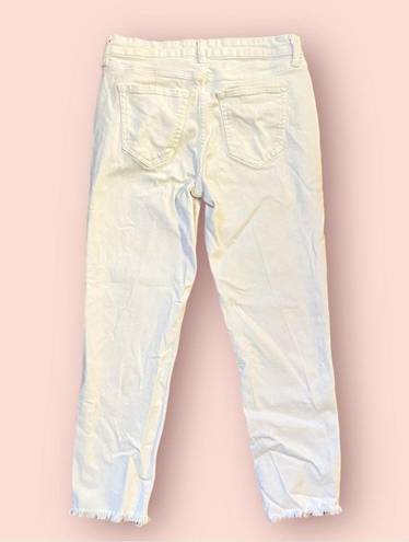 Gap  Women Jeans White 28 Cropped Straight Leg Summer Denim Pants Mid Rise Light