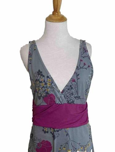 Patagonia  Crossover Dress Womens  Grey Floral Plum Floral  Size large