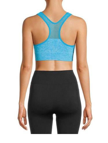 Avia  Womens Seamless Sports Bra Size Large Minimum Support Pads Blue White New