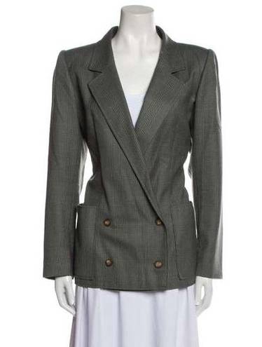 Houndstooth EMANUEL UNGARO PARIS Vintage Wool Blazer  Pointed Collar Italy 42 EUC